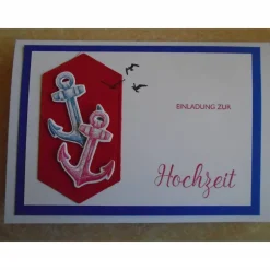 Einladungskarten zur Hochzeit Einladungskarte Maritim Maritimhochzeit Anker Einladung Enladungen Hochzeitseinladungen