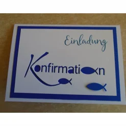 Einladungskarten zur Konfirmation Einladungskarte Fisch Einladung Einladungen Mädchen Junge Grußkarte Konfirmation