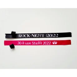 Einlassband/Festivalband/Partyband aus 100 % Satin mit Verschlußplombe