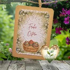 Einpflanzbare Karte zu Ostern aus Samenpapier | nachhaltige Geschenke | Grußkarte zu Ostern