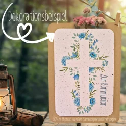 Einpflanzbare Kommunionskarte aus Samenpapier | nachhaltige Geschenke zur Kommunion | Grußkarte für Kommunionskinder