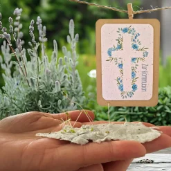 Einpflanzbare Kommunionskarte aus Samenpapier | nachhaltige Geschenke zur Kommunion | Grußkarte für Kommunionskinder