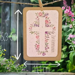 Einpflanzbare Kommunionskarte aus Samenpapier | nachhaltige Geschenke zur Kommunion | Grußkarte für Kommunionskinder