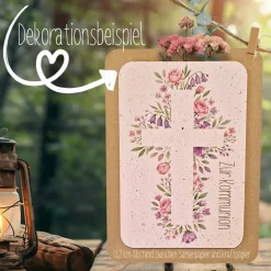 Einpflanzbare Kommunionskarte aus Samenpapier | nachhaltige Geschenke zur Kommunion | Grußkarte für Kommunionskinder