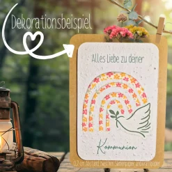 Einpflanzbare Kommunionskarte aus Samenpapier | nachhaltige Geschenke zur Kommunion | Grußkarte für Kommunionskinder