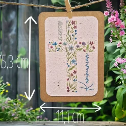 Einpflanzbare Kommunionskarte aus Samenpapier | nachhaltige Geschenke zur Kommunion | Grußkarte für Kommunionskinder