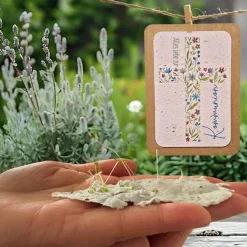 Einpflanzbare Kommunionskarte aus Samenpapier | nachhaltige Geschenke zur Kommunion | Grußkarte für Kommunionskinder