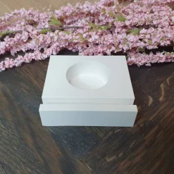 Einschieber "Stift mit ABC" mit Teelichthalter aus Keraflott gegossen