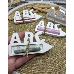 Einschulung| ABC Tischdeko | Geldgeschenk | Süssigkeitenhalter | aus Kerakraft