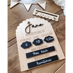 Einschulung Deko - Beschriftbare Tafel für Schulkind | Schulanfang | Erinnerung an die Schulzeit | Geschenk Einschulung,