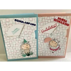 Einschulung Drehkarte Glückwunsch Karte Schulkind Enkelin Enkel Schulanfang