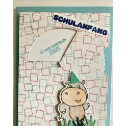 Einschulung Drehkarte Glückwunsch Karte Schulkind Enkelin Enkel Schulanfang