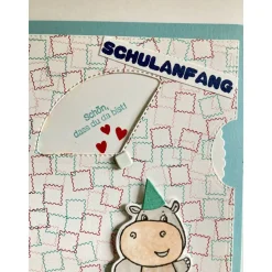 Einschulung Drehkarte Glückwunsch Karte Schulkind Enkelin Enkel Schulanfang