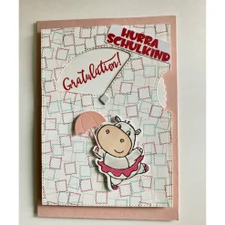 Einschulung Drehkarte Glückwunsch Karte Schulkind Enkelin Enkel Schulanfang