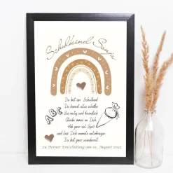 Einschulung Geschenk personalisiert Wünsche Mutmacher | Poster Urkunde zum Schulanfang | Geschenkidee erster Schultag