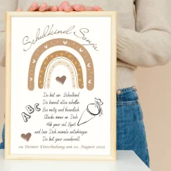 Einschulung Geschenk personalisiert Wünsche Mutmacher | Poster Urkunde zum Schulanfang | Geschenkidee erster Schultag