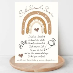 Einschulung Geschenk personalisiert Wünsche Mutmacher | Poster Urkunde zum Schulanfang | Geschenkidee erster Schultag