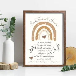 Einschulung Geschenk personalisiert Wünsche Mutmacher | Poster Urkunde zum Schulanfang | Geschenkidee erster Schultag