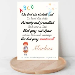 Einschulung Geschenk personalisiert Wünsche Mutmacher | Poster Urkunde zum Schulanfang | Geschenkidee erster Schultag