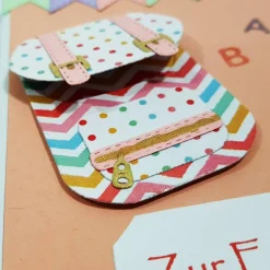 Einschulung Grußkarte Geldfach Schultasche ABC Glückwunschkarte