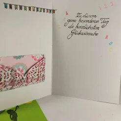 Einschulung Grußkarte Geldfach Schultasche ABC Glückwunschkarte