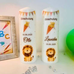 Einschulungskerze, individuell gestaltete Kerze für die Einschulung | erster Schultag, Schulanfang, Schultüte
