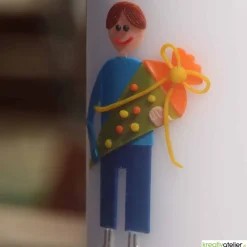 Einschulungskerze personalisierbar mit i-Dötzchen und Schultüte, Kerze Einschulung, Kerze erster Schultag