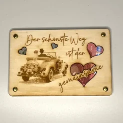 Einzigartige gelaserte Geldgeschenkkarte aus Sperrholz – Das perfekte Geschenk zur Hochzeit!