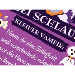 Einzigartige Halloween Haus Deko – Türschild mit Vampir Motiv in DIN A4 als Print | Kinder -Halloweenparty