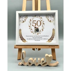 Einzigartiges Geschenk | Custom Wandbild goldene Hochzeit personalisierbar | Geschenk goldene Hochzeit | Liebe | 50. Jah