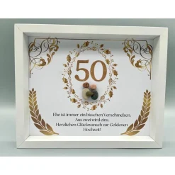 Einzigartiges Geschenk | Custom Wandbild goldene Hochzeit personalisierbar | Geschenk goldene Hochzeit | Liebe | 50. Jah