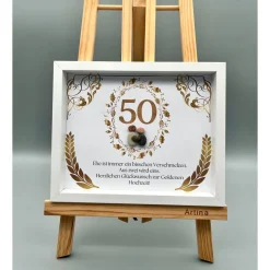 Einzigartiges Geschenk | Custom Wandbild goldene Hochzeit personalisierbar | Geschenk goldene Hochzeit | Liebe | 50. Jah