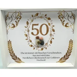 Einzigartiges Geschenk | Custom Wandbild goldene Hochzeit personalisierbar | Geschenk goldene Hochzeit | Liebe | 50. Jah