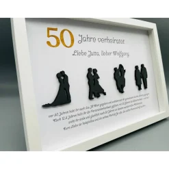 Einzigartiges Geschenk | Custom Wandbild goldene Hochzeit | Geschenk goldene Hochzeit personalisierbar | Liebe | 50. Jah