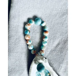 Einzigartiges Set Serviettenhalter aus Austern & Achaten – Handgefertigte Unikate als Geschenk