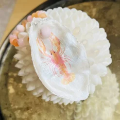 Einzigartiges Set Serviettenhalter aus Austern & Achaten – Handgefertigte Unikate als Geschenk