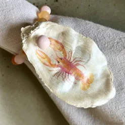 Einzigartiges Set Serviettenhalter aus Austern & Achaten – Handgefertigte Unikate als Geschenk