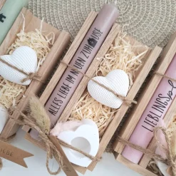 Einzugsgeschenk Einweihungsgeschenk Geschenkset zum Umzug Einzug Dekoherz Kerzenhalter Herz Kerzenset zum Hauskauf Richt