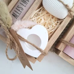 Einzugsgeschenk Einweihungsgeschenk Geschenkset zum Umzug Einzug Dekoherz Kerzenhalter Herz Kerzenset zum Hauskauf Richt