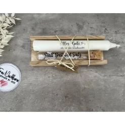 Einzugsgeschenk, Statt Brot und Salz, Wunscherfüller mit Kerze nach Wahl inkl. Holzverpackung, Geldgeschenk, Deko, Kerze