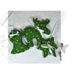 Elch, Stern und Engel im Set, Weihnachtsdekoration-grün