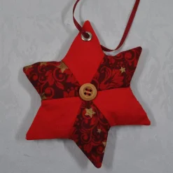 Elch, Stern und Tannenbaum im Set – Handgemachte Weihnachtsdekoration weintot, aus Baumwolle