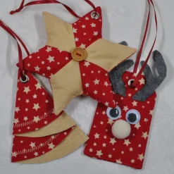 Elch,Stern und Tannenbaum im Set,  Weihnachtsdekoration