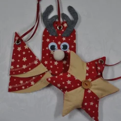 Elch,Stern und Tannenbaum im Set,  Weihnachtsdekoration