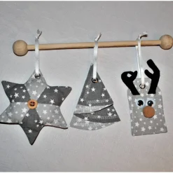 Elch,Stern und Tannenbaum im Set,  Weihnachtsdekoration