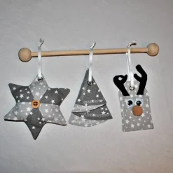 Elch,Stern und Tannenbaum im Set,  Weihnachtsdekoration