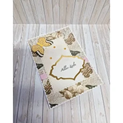 Elegante Geburtstagskarte Alles Liebe mit gelbem Schmetterling – handgefertigt