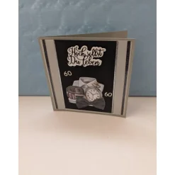 Elegante Geburtstagskarte zum 60. Geburtstag für Männer in Grau und Schwarz