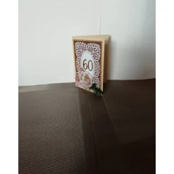 Elegante Geburtstagskarte 60. Geburtstag Frau Beige mit Rose und Gold