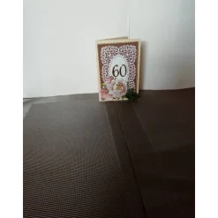 Elegante Geburtstagskarte 60. Geburtstag Frau Beige mit Rose und Gold